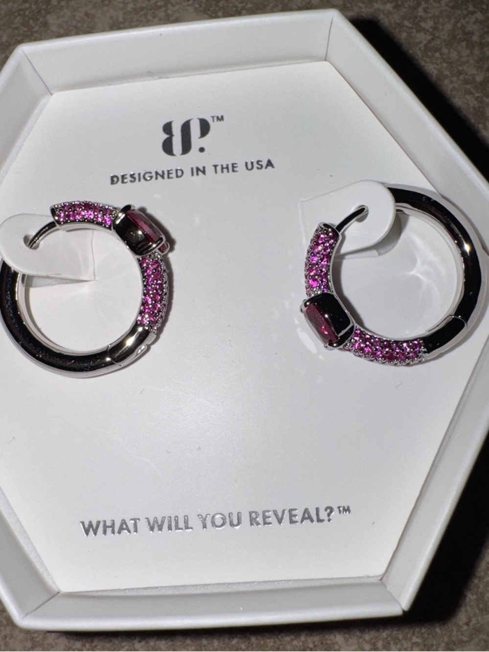 Bomb Party July 2025 Collection Ruby Crystal Hoop Earrings
